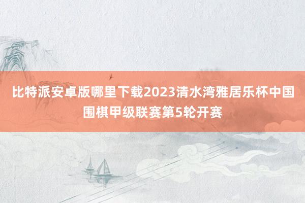 比特派安卓版哪里下载2023清水湾雅居乐杯中国围棋甲级联赛第5轮开赛
